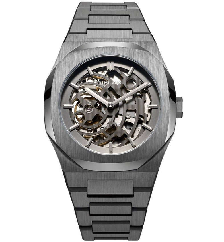 D1 MILANO SKELETON BRACELET Mod. GUN METAL AUTOMATIC Uhren, Schmuck und Accessoires günstig online kaufen