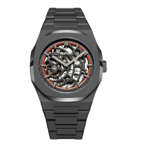 Skeleton Bracelet Sandblast Orange Automatic