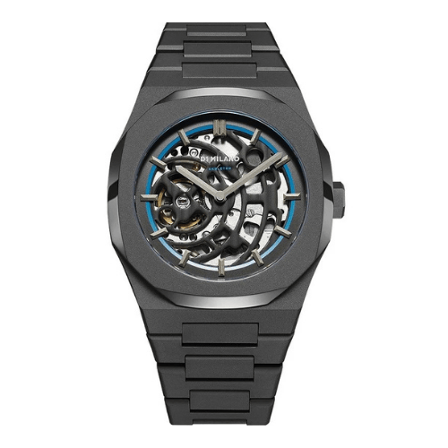 D1 Milano Skeleton Bracelet Sandblast Blue Automatic Uhr