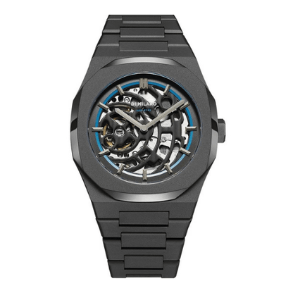 D1 Milano Skeleton Bracelet Sandblast Blue Automatic Uhr