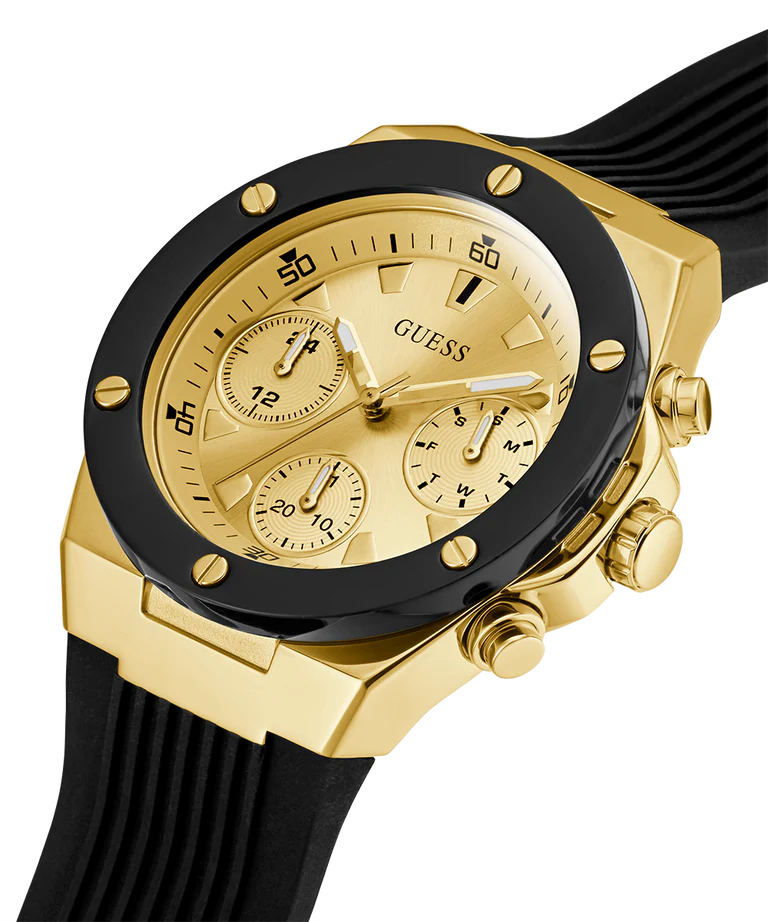 Guess Ladies Black Gold Tone schräge ansicht
